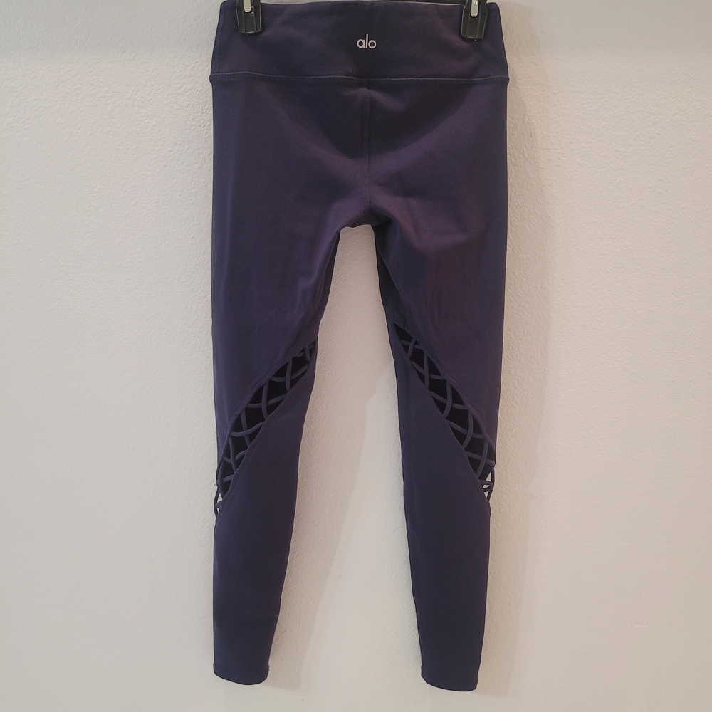 Alo Pants Womens S Blue Navy Legging Athletic Training Gym Yoga Stretch Entwine - Picture 3 of 11